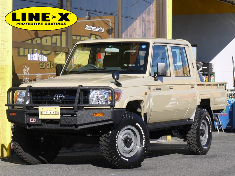 ランクル70 79ピックアップ×キープスラントサスペンション・ARBバンパー・LINE,X塗装
