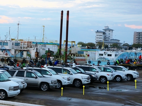 WBS_第2戦_土浦新港_バスフィッシング_プロトーナメント_会場_ランクル率_バスプロ_車