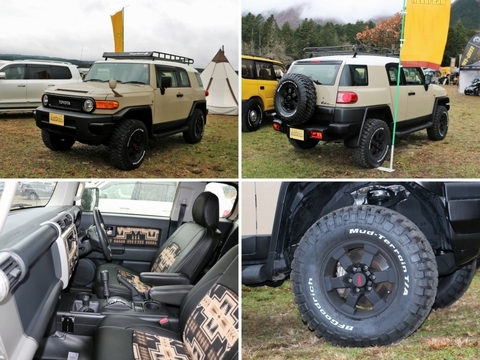 ふもとっぱらでそとあそび_FJクルーザー_カスタム_ペンドルトン_インテリア_展示